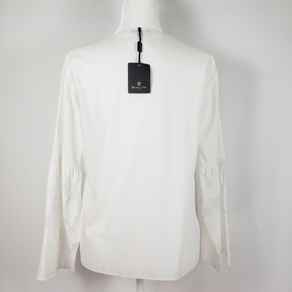 NEW- Massimo Dutti V Neck Top with flare Sleeves - Picture 3 of 5